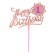 Topper "Happy Birthday", 1 year, pink color