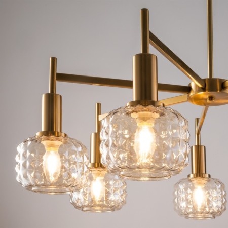 Ceiling lamp FREAA FR5366CL-07BS Fero, 800x800x550 mm, E14, 7x40W, brass color-8