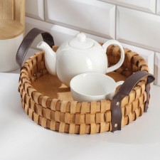 Breakfast Breeds Breakfast Prints “array”, with handles made of artificial leather, d = 25 cm