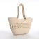 Female wicker bag without fastening, milk color