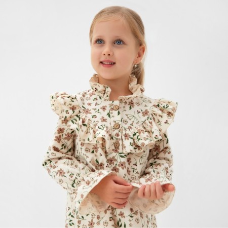 Платье для девочки MINAKU: Cotton collection цвет бежевый, р-р 104-4