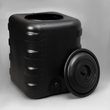 Shower tank, 150 liters, with a lid, with a crane thread, black-1