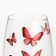Vase for flowers "Butterflies" glass, transparent, 26 cm.