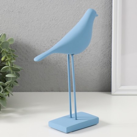 Polystone souvenir "Bird - long paws" pale blue 22x15 cm-1