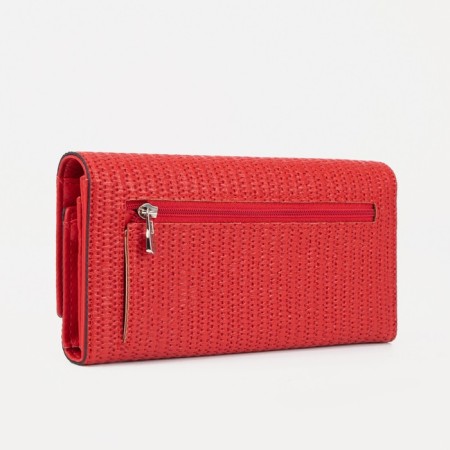 Women's wallet on magnet, red color-1