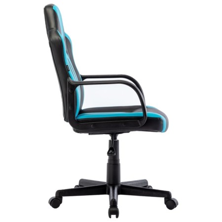 Playing armchair Brabix Stripe GM-202, eco-leather, black/blue-2