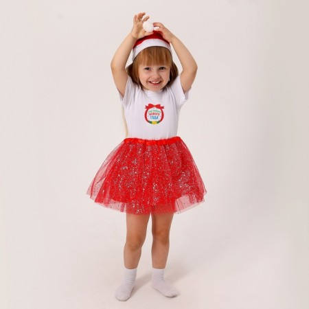 Carnival set "New Year's image": T -shirt, skirt, hat, thermonacleka, height 98–110 cm-3