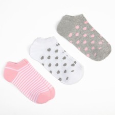 A set of women's socks (3 pairs) minku color gray/white/pink, river 36-37 (23 cm)