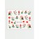 Slider - nail design "Flowers", packing 6 pcs, green/red/pink/burgundy color