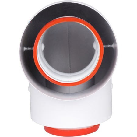 The chimney element Rommer RCA-6010-210190, initial section, D = 60/100 mm, 90 °, clamp, sleeve-2