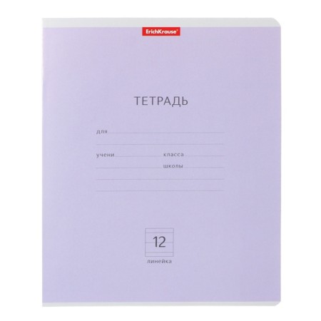 Notebook of 12 sheets in the Erichkrause "Classic", cover coated cardboard, offset block 100% white, mix-2