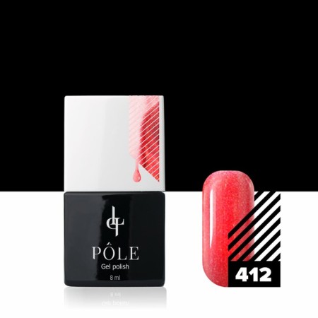 Color gel polish Pole, No. 412 luminous poppy, 8 ml