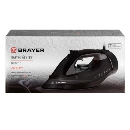 Iron Brayer 4015BR, 2400 W, ceramic sole, 25 g/min, 300 ml, black-15