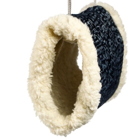 Suspended fur tunnel for rodents, 19 x 12 x 13 cm, blue-2