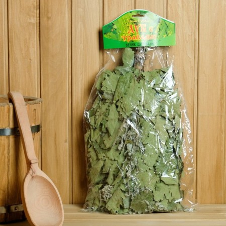 A broom for a bath oak with mint, in individual packaging-1