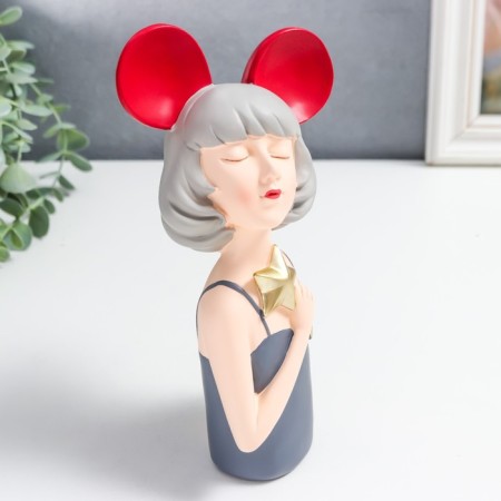 Polystone souvenir "Girl with ears with flower/star" MIX 7x5x21.5 cm-2