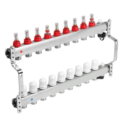 Collector Group ONDO, 1 "X3/4", 9 outputs, with consumables, stainless steel-1