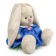 Soft toy "Bunny Mi", in a blue dress with roses, 23 cm