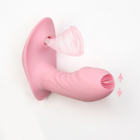 Vibrator with stimulation of the Gure G, with a vacuum-wave stimulant, PDU, ZU USB, pink