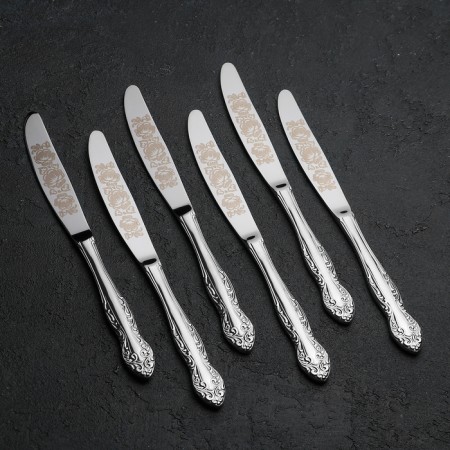 Set of cutlery "Slavyanka", 24 items, decorative box, silver color-6