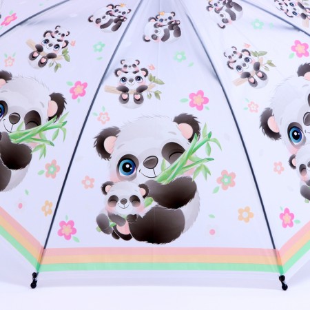 Children's umbrella P/Aut with a whistle "Panda and baby" d = 84 cm, 8 spokes, 65 × 7 × 6 cm-3