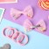 Hair set "Karapunka" (4 elastic bands, 2 clamps) bright beads, 7.5x5 cm, pink