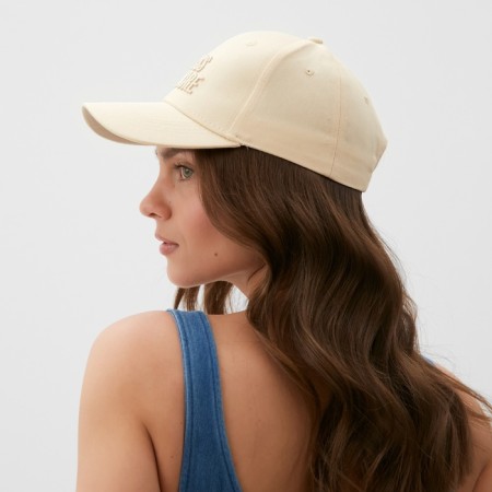 Women's cap with embroidery MIST LESS IS MORE, Milk, p. 56-58-1