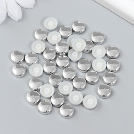 Decor for creativity plastic "Circle" set 40 pcs silver 1x1x0.3 cm-2