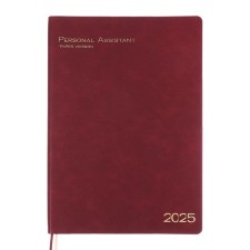 Dated 2025 diary, Escalada, A4, 120 sheets, soft cover, artificial skin, foil embossing, liesse, block 80 g/m2, burgundy