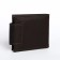 Men's purse on a button, for bills, for cards, for coins, brown color