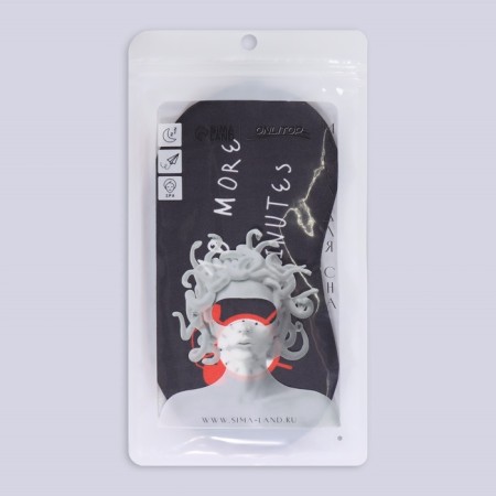 Mask for sleeping with gel liner "Morning", 19 × 10 cm, elastic band is single, black color-5