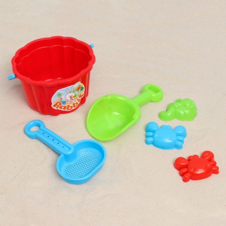 Children's set "Buckets, shoulder blades, molds": 6 toys for sandboxes, plastic, mix