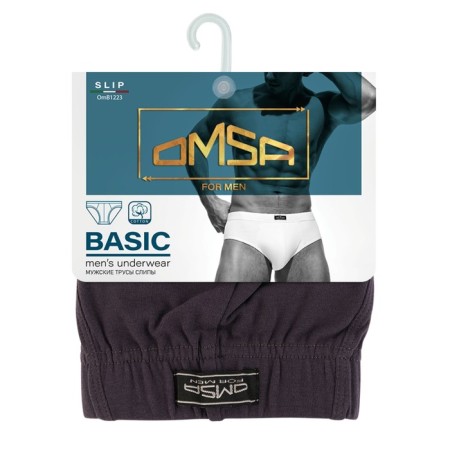 Panties Slips men's Omsa Classic 1223, size 44, color Grigio Scur-2