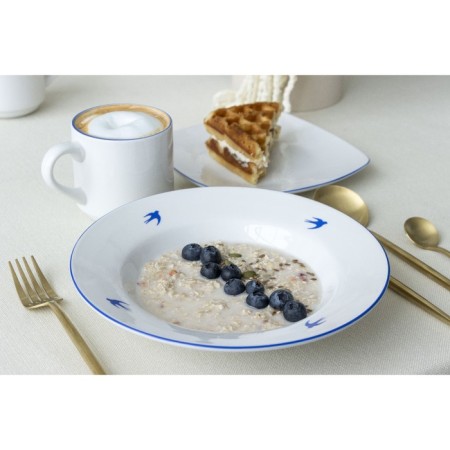 Ceramic “Swallow” plate, 22.4 cm, 300 ml, white color-11