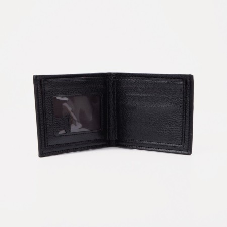 Male purse without fastener, department for bills, for maps, black color-2
