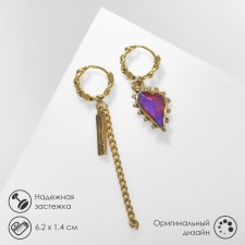 Hanging earrings with rhinestones 