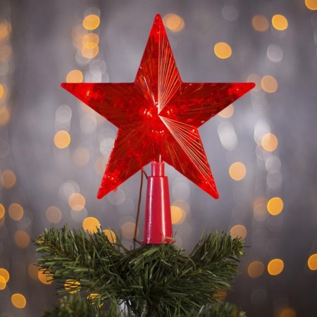 The LED top for the Christmas tree "Red" 15 cm, 10 LED, wire 2 meters, 220 V, glow red glow