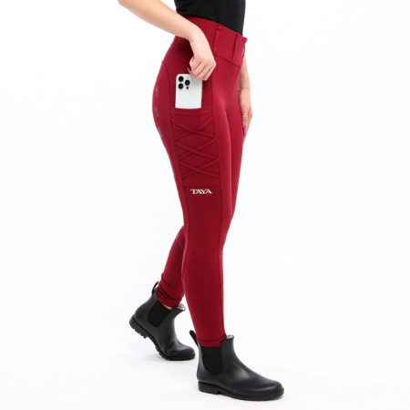 TAYA Equestrianism is burgundy tye drives, size 34, tl1-3