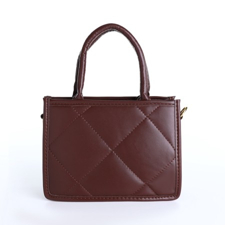 Bag Women's Tout with zipper, brown color-5