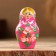 Nesting doll "rose", pink dress, 5 puppet, 10 cm