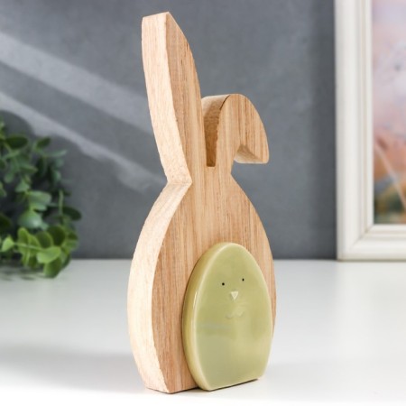 Souvenir tree, ceramics "Green Bunny" 15x3x7.4 cm-1