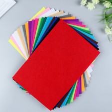 A set of felt (hard) 1 mm 20x30 cm 20 sheets. Assorted