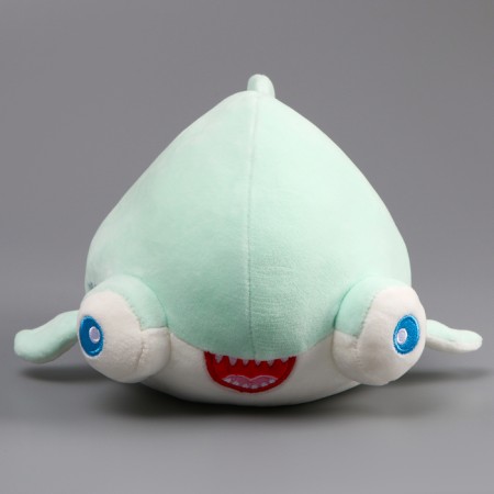Soft toy "Shark" with big eyes, 19 cm, turquoise color-1