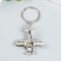 Metal keychain "Aircraft with propeller" silver 1.9x4.2x4.1 cm