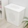 Besnaya basket with a lid "Lux braid", 85 l, 58 × 39 × 57 cm, white color