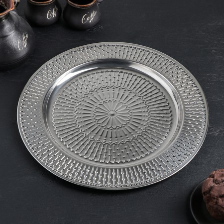 Stainless steel tray "Yarry", d = 30 cm, silver color
