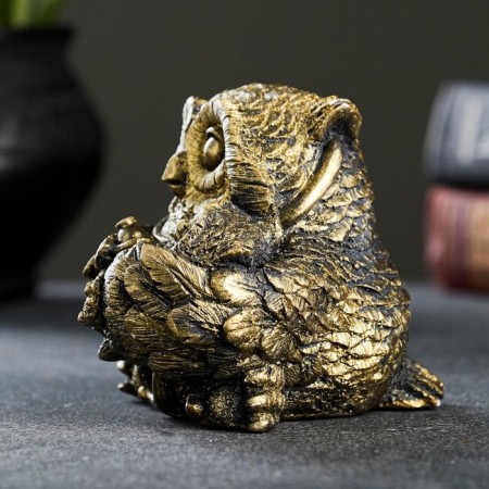 Figure "Owl with the Council" Brass 10x10x10cm-1