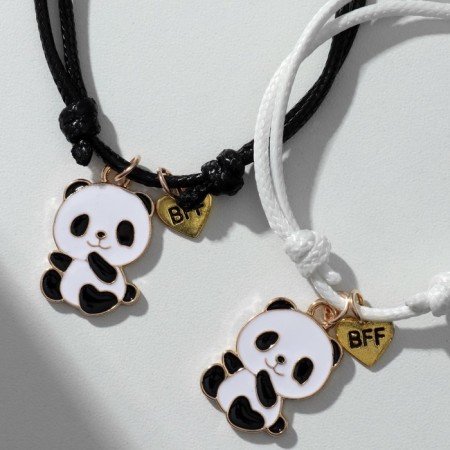 Bracelets "Demetrons" Panda and legs, black and white color, d = 6 cm-2