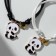 Bracelets "Demetrons" Panda and legs, black and white color, d = 6 cm