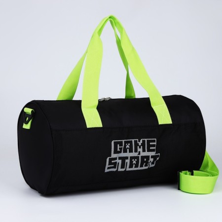 Sports bag Game Start, 40x24x21, lightning department, long belt, black color-3